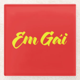 Vietnamees zuster - Em Gái ~ Tipassng Vioott Glazen Onderzetter