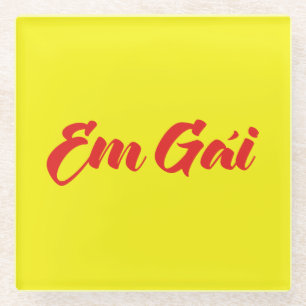 Vietnamees zuster - Em Gái ~ Tipassng Vioott Glazen Onderzetter