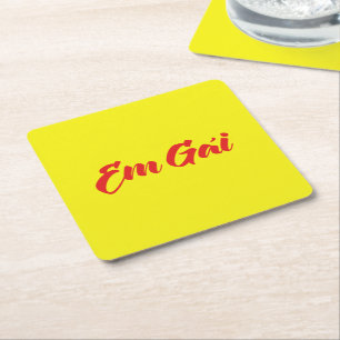 Vietnamees zuster - Em Gái ~ Tipassng Vioott Kartonnen Onderzetters