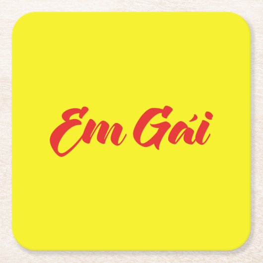 Vietnamees zuster - Em Gái ~ Tipassng Vioott Kartonnen Onderzetters (Voorkant)