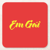 Vietnamees zuster - Em Gái ~ Tipassng Vioott Kartonnen Onderzetters (Voorkant)