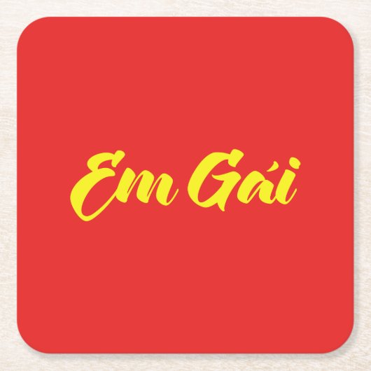 Vietnamees zuster - Em Gái ~ Tipassng Vioott Kartonnen Onderzetters (Voorkant)