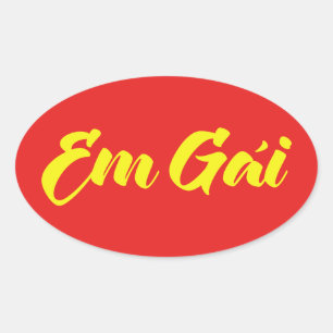 Vietnamees zuster - Em Gái ~ Tipassng Vioott Ovale Sticker