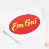 Vietnamees zuster - Em Gái ~ Tipassng Vioott Ovale Sticker (Envelop)