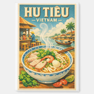 Vietnames Hu Tieu, in een klassieke retro stijl Magneet