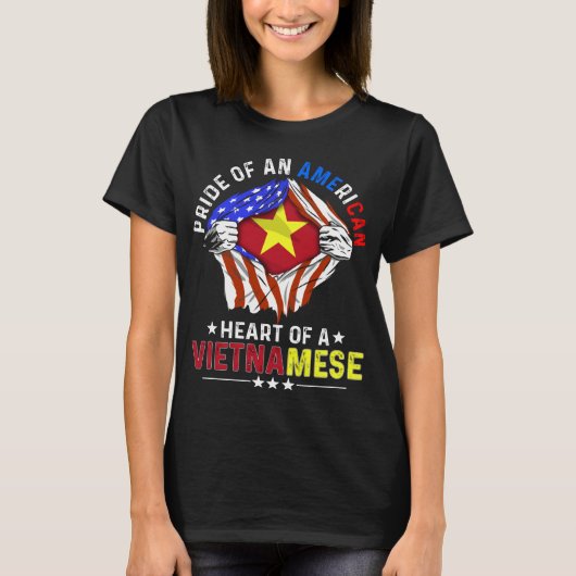 Vietnamese American Foreign Vietnam Flag T-shirt (Voorkant)