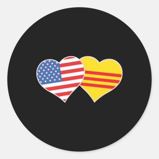 Vietnamese Amerikaanse vlag VS Zuid-Vietnam vlag H Ronde Sticker (Voorkant)
