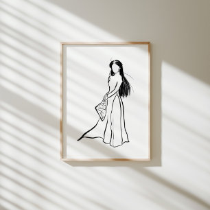 Vietnamese Ao Dai Vrouw met Pet Poster
