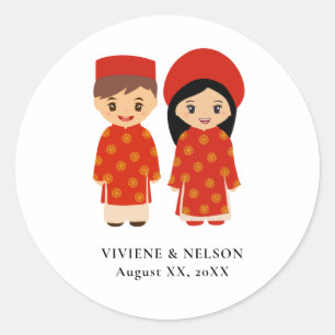 Vietnamese bruiloft Sticker - Nicole