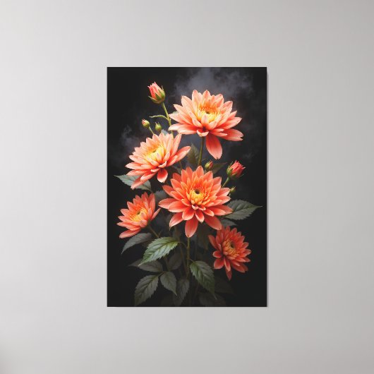Vietnamese Chrysanthemum on the Moon Canvas Afdruk (Voorkant)