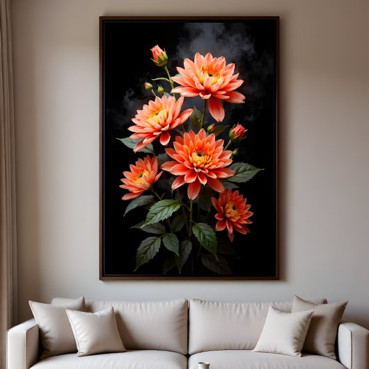 Vietnamese Chrysanthemum on the Moon Perfect Poster