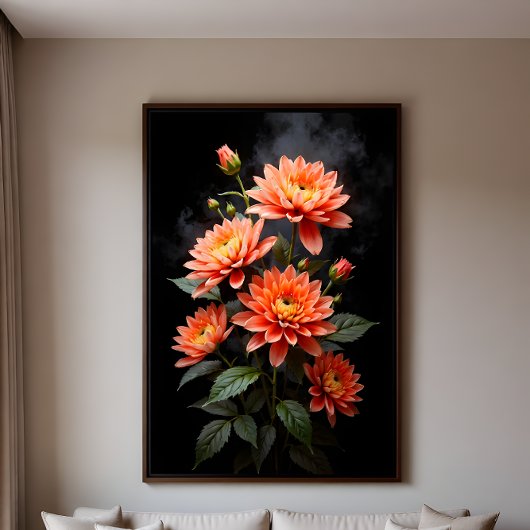 Vietnamese Chrysanthemum op de Maan Foto Afdruk
