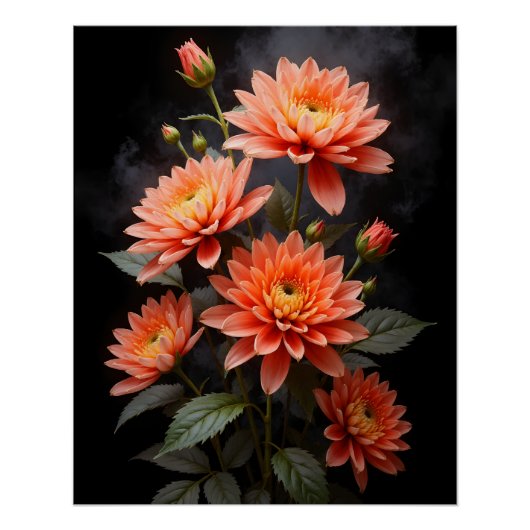 Vietnamese Chrysanthemum op de Maan Perfect Poster (Voorkant)