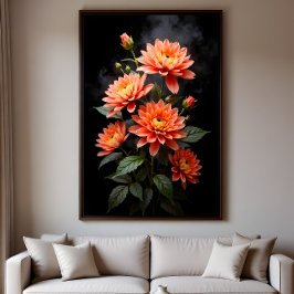 Vietnamese chrysanthemum op de maan perfect poster