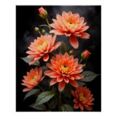 Vietnamese chrysanthemum op de maan perfect poster (Voorkant)
