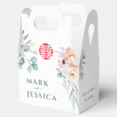 Vietnamese Double Happiness Pioenenbruiloft Bedankdoosjes (Geopend)