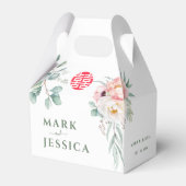 Vietnamese Double Happiness Pioenenbruiloft Bedankdoosjes (Voorkant Zijde)