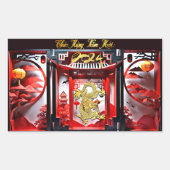 Vietnamese draak Nieuwjaar 2024 Origami SqS Rechthoekige Sticker (Voorkant)