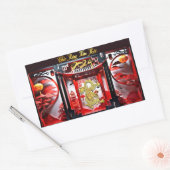 Vietnamese draak Nieuwjaar 2024 Origami SqS Rechthoekige Sticker (Envelop)