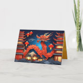 Vietnamese Dragon Nieuwjaar 2024 Origami GC Bedankkaart (Achterkant)