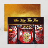 Vietnamese Dragon Nieuwjaar 2024 Origami HPc Briefkaart (Voorkant / Achterkant)