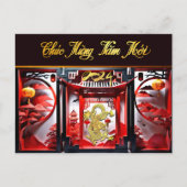 Vietnamese Dragon Nieuwjaar 2024 Origami HPc Briefkaart (Voorkant)