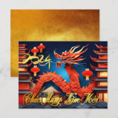 Vietnamese Dragon Nieuwjaar 2024 Origami HPc Briefkaart (Voorkant / Achterkant)