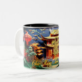 Vietnamese Dragon Nieuwjaar 2024 Tempel 2TMug Tweekleurige Koffiemok (Voorkant links)