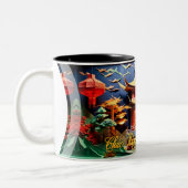 Vietnamese Dragon Nieuwjaar 2024 Tempel 2TMug Tweekleurige Koffiemok (Links)