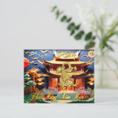 Vietnamese Dragon Nieuwjaar 2024 Tempel HPc Briefkaart (Staand voorkant)