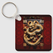Vietnamese Drums Têt Dragon Nieuwjaar Monogram SqK Sleutelhanger (Voorkant)