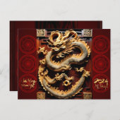 Vietnamese Drums Têt Dragon Nieuwjaar Scupture 202 Feestdagenkaart (Voorkant / Achterkant)