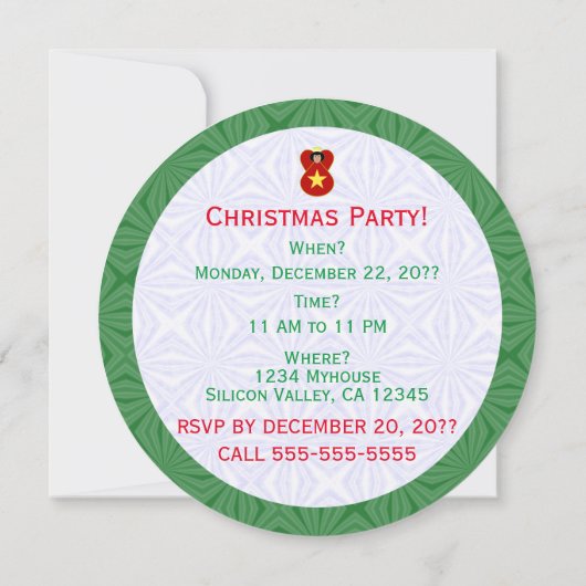 Vietnamese engel Kerst persoonlijk Rond  Kaart (Achterkant)