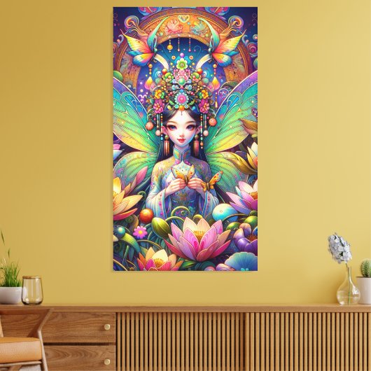 Vietnamese fee canvas afdruk (Insitu (Woonkamer))