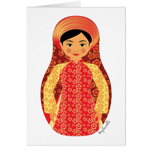 Vietnamese Fire Matryoshka-Kaart (Voorkant)