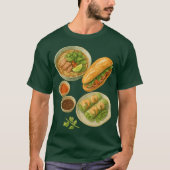 Vietnamese Food banh mi and pho soup T-shirt (Voorkant)