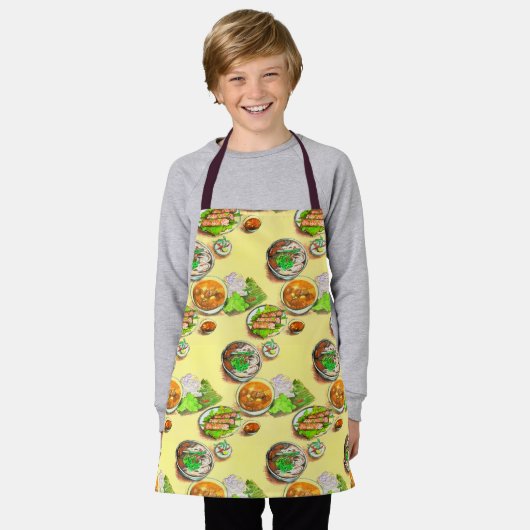 Vietnamese gerechten schort (Gedragen)