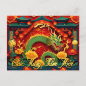 Vietnamese Groene Draken Nieuwjaar 2024 HPc Briefkaart (Voorkant)
