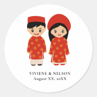 Vietnamese Huwelijkssticker Ronde Sticker