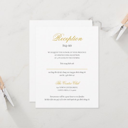 Vietnamese Kaart voor bilaterale ontvangst in scri (Voorkant / Achterkant in situ)