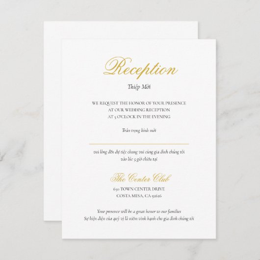 Vietnamese Kaart voor bilaterale ontvangst in scri (Voorkant / Achterkant)