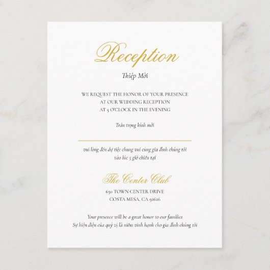 Vietnamese Kaart voor bilaterale ontvangst in scri (Voorkant)