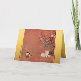 Vietnamese kat nieuwjaar dierentuin-Kaart Feestdagen Kaart