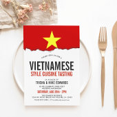 Vietnamese keuken | Party Flag Witte Uitnodiging
