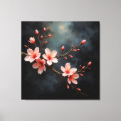 Vietnamese Kunst van Perzikbloesem Canvas Afdruk (Voorkant)