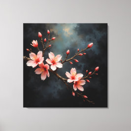 Vietnamese Kunst van Perzikbloesem Canvas Afdruk