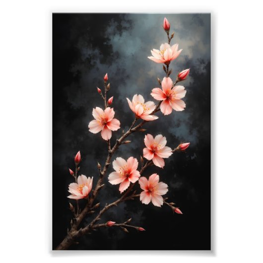 Vietnamese Kunst van Perzikbloesem Foto Afdruk (Voorkant)