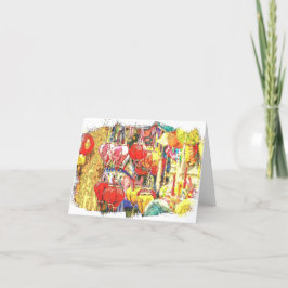 Vietnamese lantaarn Folded Notecard Bedankkaart