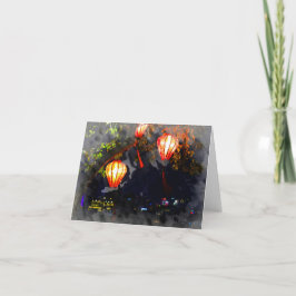 Vietnamese lantaarn Folded Notecard Bedankkaart