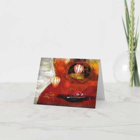 Vietnamese lantaarn Folded Notecard Bedankkaart (Voorkant)